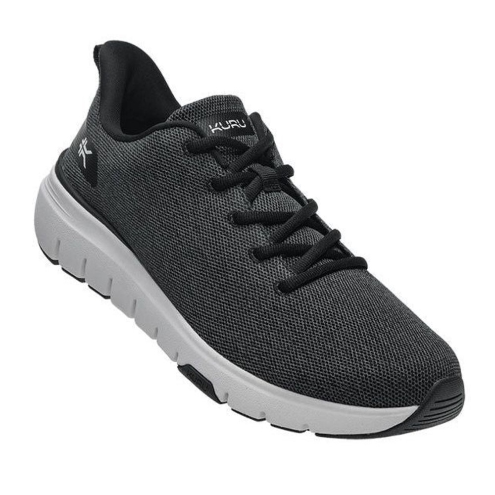 KURU Men's Via Flex Black and White Sneakers size 10 wide‎